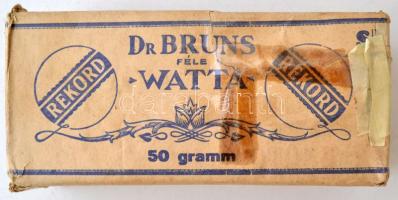 Dr. Bruns-féle watta, 50 g, Turul kötszegyár, Bp., eredeti csomagolásában