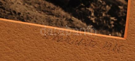 cca 1935 Jakschitz József: Léka vára, aláírt vintage fotóművészeti alkotás, 28x22 cm, karton 45x38 c...