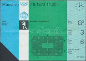 1972 München Olimpiai belépő boxra, szép állapotban / 1972 Munich Olympic ticket for boxing, in good condition, 10,5x15cm