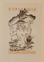 Henry Schjaerven: Ex libris 25 bokeiermerker tegnet av. Oslo, 1952. Sorszámozott:: 153/400, Dedikált...