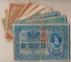 1902-1923. 62db-os vegyes korona tétel 20f-100K, több ragasztott darabbal T:III,III-,IV