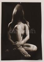 cca 1972 Jelzés nélküli, finoman erotikus fényképek, 3 db vintage aktfotó, 40x30 cm / 3 erotic photo...