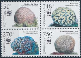 WWF: Korallok négyestömb, WWF Corals block of 4