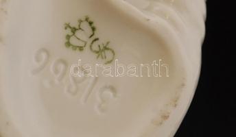 Sitzendorf ásító kutya, kézzel festett, jelzett, hibátlan, m:11 cm