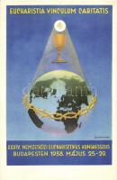 1938 Budapest XXXIV. Nemzetközi Eucharisztikus Kongresszus, reklám, / 34th International Eucharistic Congress, advertisement, s: Szilágyi M. János