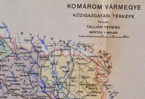 Komárom vármegye közigazgatási térképe, terv.: Tallián Ferenc, 1:400000, Magyar Földrajzi Intézet Rt...
