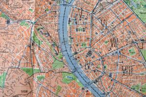 cca 1930 Budapest térkép, lépték nélkül, Klösz, kis szakadásokkal, 47,5×62,5 cm