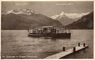 Salzburg, Zellersee im Pinzgau,  Hochtenn, Kitzsteinhorn / ship, lake, mountains (EK)