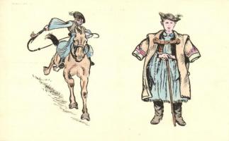 Csikós bojtár, gulyás bojtár, Magyar falusi gyermekek c. sorozat / stud boy, cattleherd boy, Hungarian folklore s: Györffy Anna