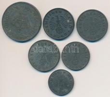 Vegyes: Német 3. Birodalom 1940B 5pf Zn + 10pf Zn + 1940F 10pf Zn + 1941D 10pf Zn + 1942B 1pf Zn + R...