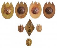 1970. "Kiváló Határőr" aranyozott, zománcozott jelvény (4x) miniatűrrel (3x), egyik sérült...