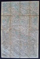 Przemsyl térkép. 1910. 1:200.000. Vászonra kasírozott papír. 38x58 cm.