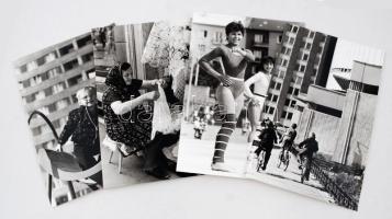 cca 1985 Balásy Pál: Budapesti életképek, 4 db feliratozott vintage fotó, 40x25 cm és 40x30 cm között