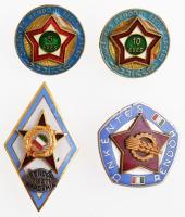 ~1980. "Önkéntes rendőr" zománcozott fém jelvény (30x30mm) + "Önkéntes Rendőri Szolgá...