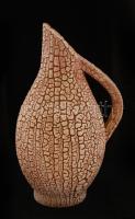 Repesztett mázas kerámia váza, lepattanással, m: 18 cm