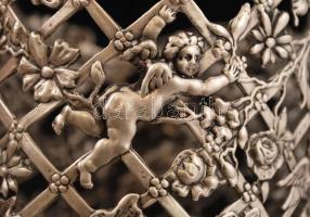 Antik ezüst (Ag.) pohártartó, jelzett, m:6 cm, nettó: 77 g