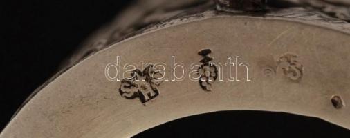 Antik ezüst (Ag.) pohártartó, jelzett, m:6 cm, nettó: 77 g