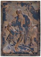 1935. "Elmélkedő tudós" bronzírozott Cu lemezplakett. Szign.: Heks (104,48g/144x104mm) T:2...