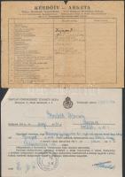 1944-1945 II. világháborús okmányok és fotók, igazolás, a harcok utáni első  távirat