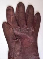 Régi  női bőrkesztyű, 1 pár, h: 21 cm