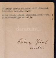 1945 Gévay József (1890-?) ezredes, a 2. magyar híradóépítő zászlóalj parancsnokának jelentése jelen...