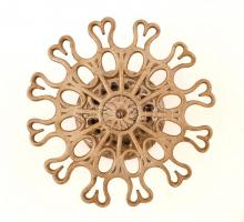 Régi bélyegzőtartó, fém, 3 db bélyegzővel, d:15,5 cm, m:8 cm