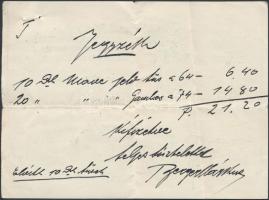 cca 1910 Első Magyar Tűzzománc Jelványgyár számla