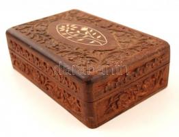Faragott fa doboz, 20x13x6cm