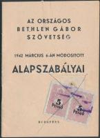 1942 Országos Bethlen Gábor Szövetség alapszabályai 30p.