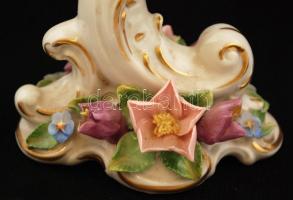 Alka Kunst gyertyatartó, porcelán,  jelzett, több lepattanással, 15cm