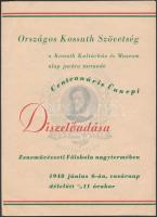 1948 A Kossuth szövetség díszelőadásának programja és Kossuth érem.