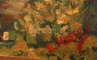 Olvashatatlan jelzéssel: Horgászat, olaj, karton, vetemedett, keretben, 19x28cm