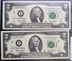 Amerikai Egyesült Államok 1963-2003. 1-5$, gyűjtemény 49$ névértékben, közte 1963. 5$ vörös pecsétte...