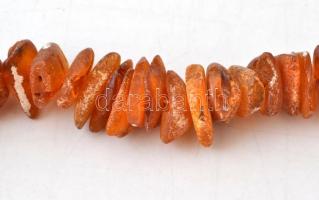 Borostyán nyaklánc, h: 62 cm