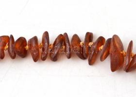 Borostyán nyaklánc, h: 62 cm