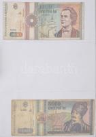 48db-os vegyes papírpénz tétel, spanyol, szovjet, román és afgán bankjegyekkel, egy részük laminált ...