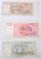 48db-os vegyes papírpénz tétel, spanyol, szovjet, román és afgán bankjegyekkel, egy részük laminált ...