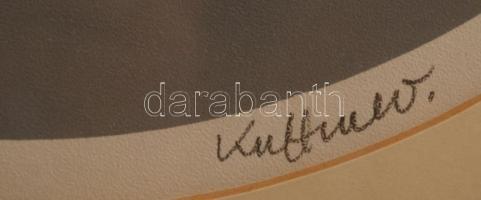 Olvashatatlan jelzéssel: Sziklás part, szitanyomat, 26/500,   paszpartuban üvegezett keretben, d:30c...