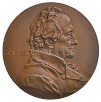 Ausztria 1899. Goethe születésének 150. évfordulójára emlékérem. Szign.: Anton Scharff (115,95g/69mm) T:1- / Austria 1899. 150th Anniversary - Birth of Goethe Br commemorative medallion. Sign.: Anton Scharff (115,95g/69mm) C:AU