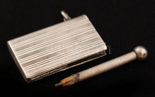 Ezüst(Ag) gyufagyújtó, jelzett, br: 23,4 g