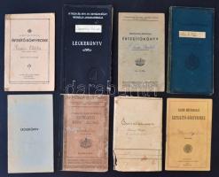 1910-53 Vegyes okmányok: leckekönyvek, bizonyítványok, értesítők, 8db, különböző méretben és minőségben,