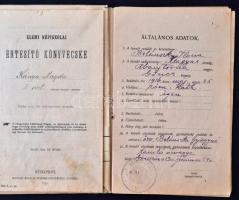 1910-53 Vegyes okmányok: leckekönyvek, bizonyítványok, értesítők, 8db, különböző méretben és minőség...