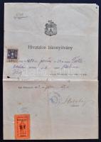 cca 1920-40 Vegyes okmány tétel: anyakönyvi  és egyéb okmányok, magyar és szlovák nyelven, cca 13db,...