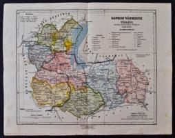 1922 Sopron vármegye térképe, kiadja a Magyar Földrajzi Intézet Rt., 26x34 cm