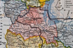 1922 Sopron vármegye térképe, kiadja a Magyar Földrajzi Intézet Rt., 26x34 cm