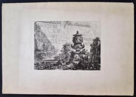 Giovanni Battista Piranesi (1720-1778) 6 db. metszete mappában. Reprodukció. 49x36 cm. / Six engravings of Giovanni Battista Piranesi in mappa. Reproduction.