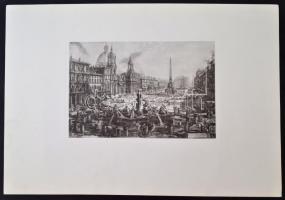 Giovanni Battista Piranesi (1720-1778) 6 db. metszete mappában. Reprodukció. 49x36 cm. / Six engravi...