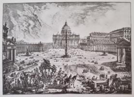 Giovanni Battista Piranesi (1720-1778) 6 db. metszete mappában. Reprodukció. 49x36 cm. / Six engravi...