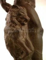 Grantner Jenő (1907-1983): Toldi. Festett terrakotta, jelzett, hibátlan, m:34 cm