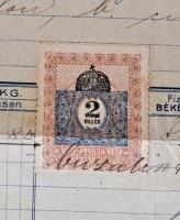 1941 Első B. Csabai Gőzmalom, rajzos számla, okmánybélyeggel (2fillér),  29x22cm